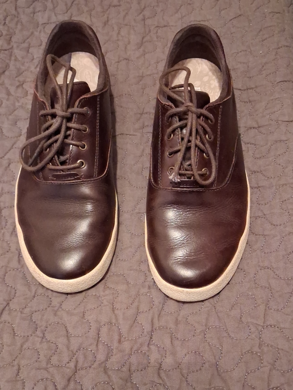 Olukai Men's Makani Brown Leather Casual Lace-Up Sneakers